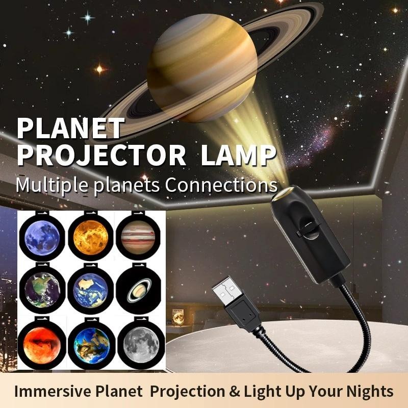 USB Moon Earth Projector Lamp with 6 Interchangeable Lenses