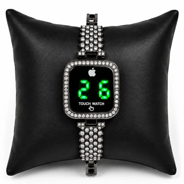 Elegant Female Touch Screen LED Watch With Sparkling Stones