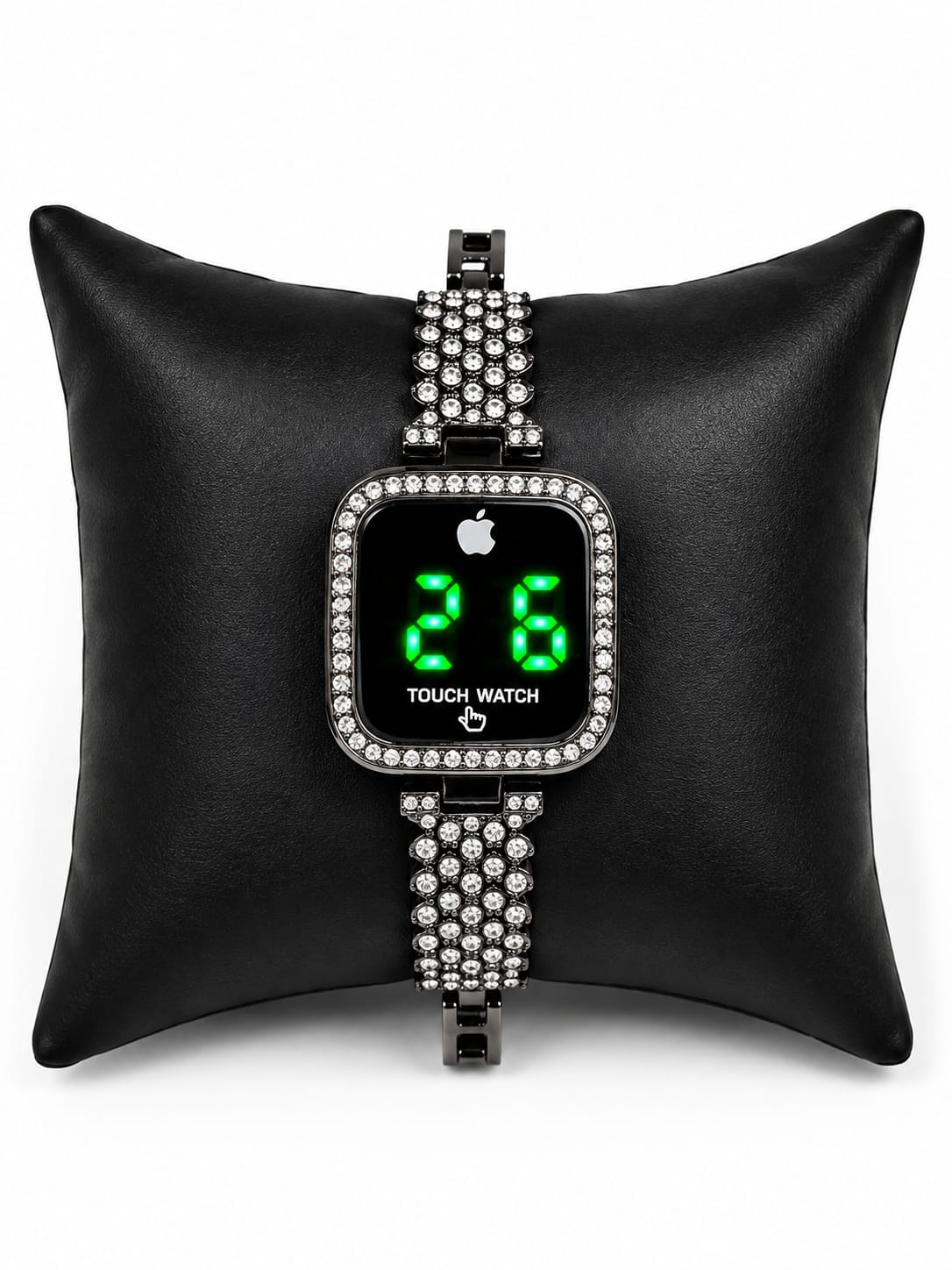 Elegant Female Touch Screen LED Watch With Sparkling Stones