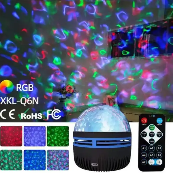 XKL-Q6N RGB LED Projector with 14 Effects & Remote