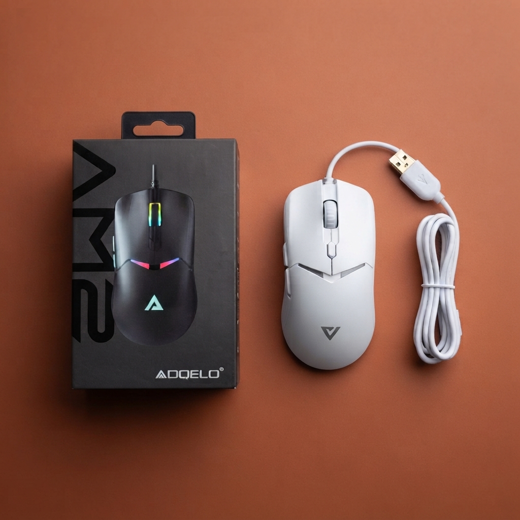 AQELO AM 2 Wired RGB Gaming Mouse Ergonomic Design
