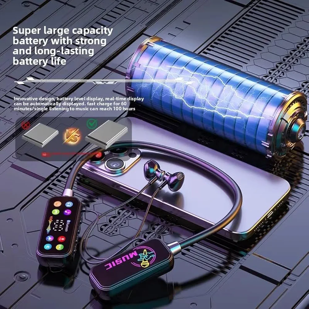 Mf Model YG17 Wireless Neckband Earphones with LED Display