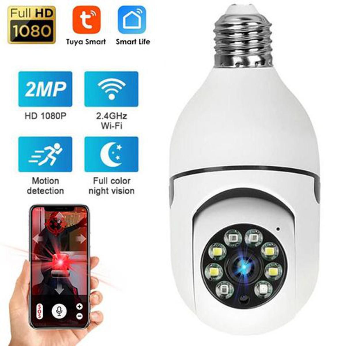 Speed-x SP-E27 Smart Bulb Camera with 360° View