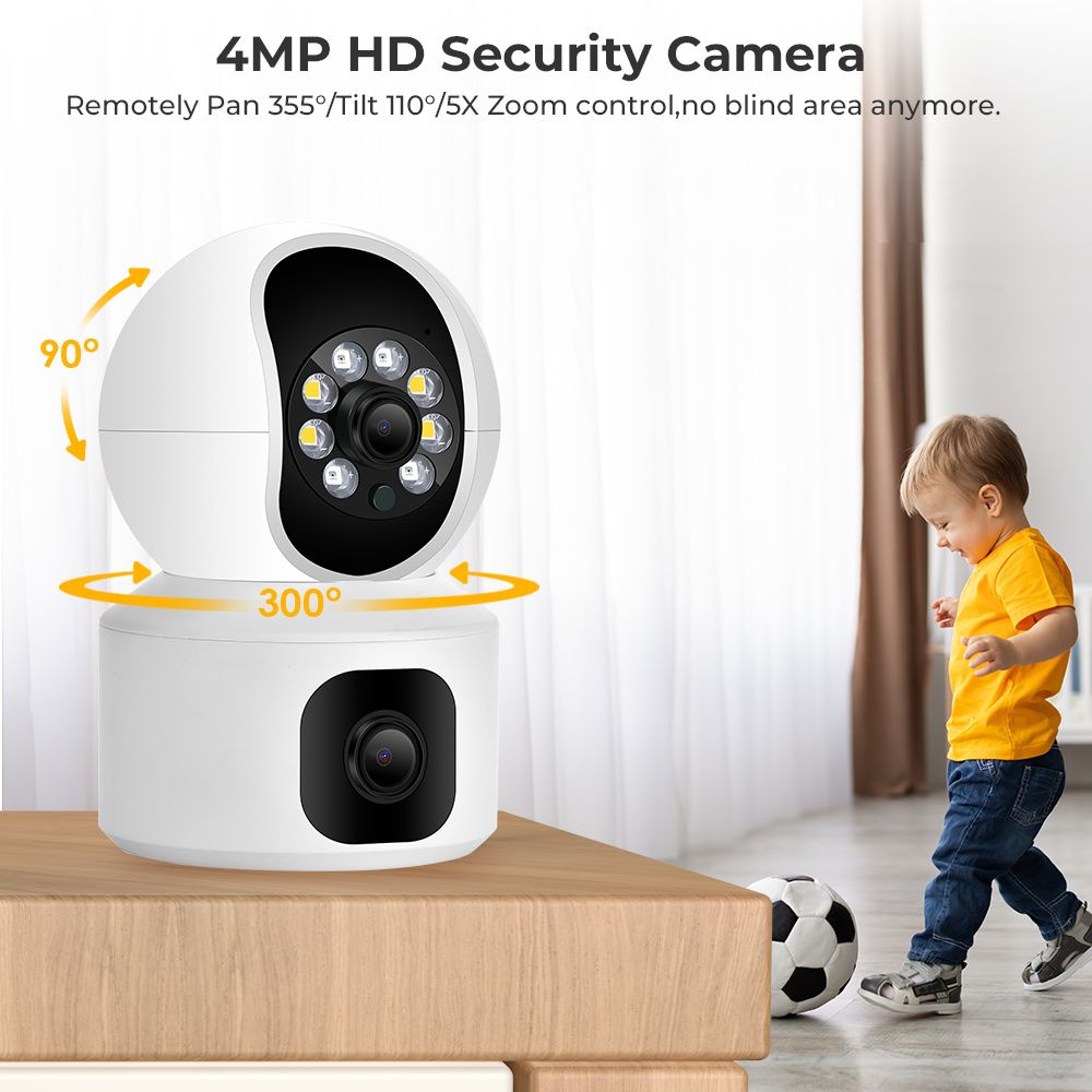 Speed-x N9-2 Smart 4MP Dual-Lens WiFi Security Camera