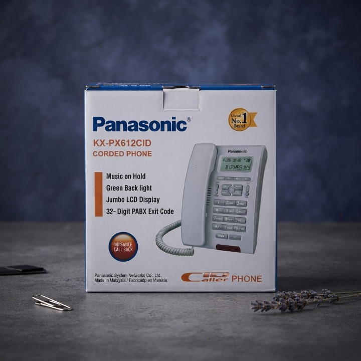 Panasonic KX PX612CID Corded Phone with Jumbo LCD Display