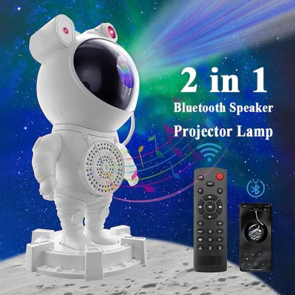 Astronaut Galaxy Star Projector Lamp with Bluetooth Speaker