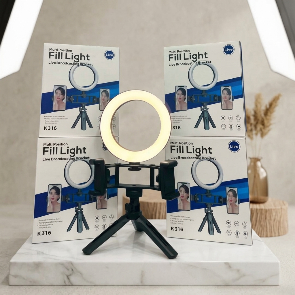 K316 Multi-Position Ring Light Bracket for Live Streaming