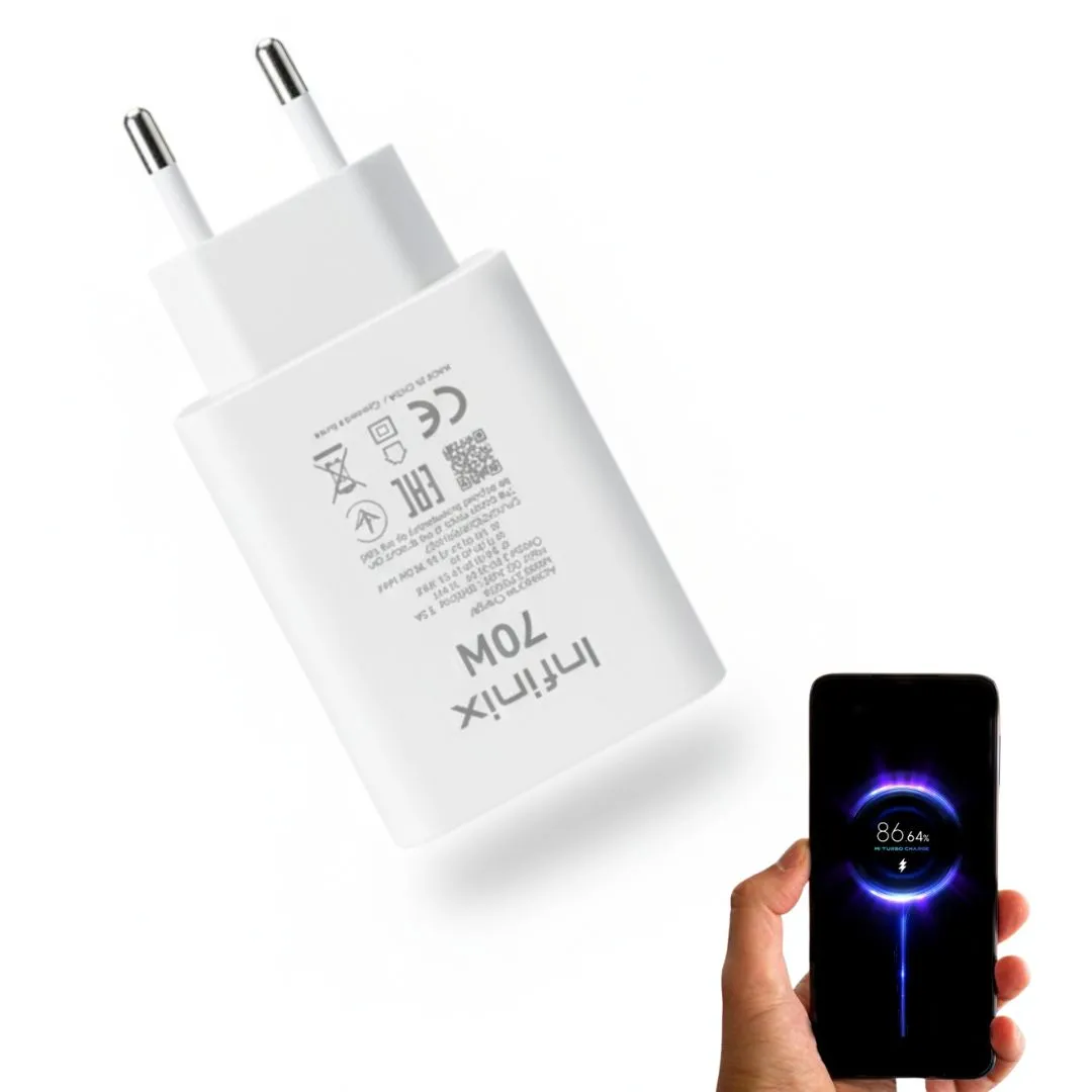 Infinix 70W USB Fast Charger with Type-C Cable