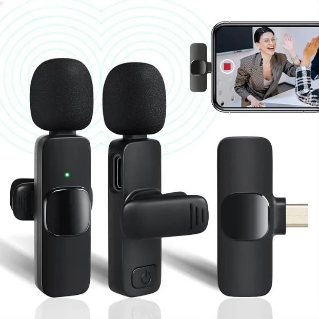 K11 Dual Wireless Collar Microphone Type-C & Lightning