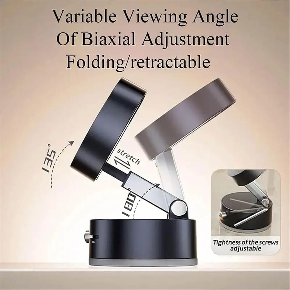 Adjustable Double-Sided Vacuum Magnetic Phone Holder Black