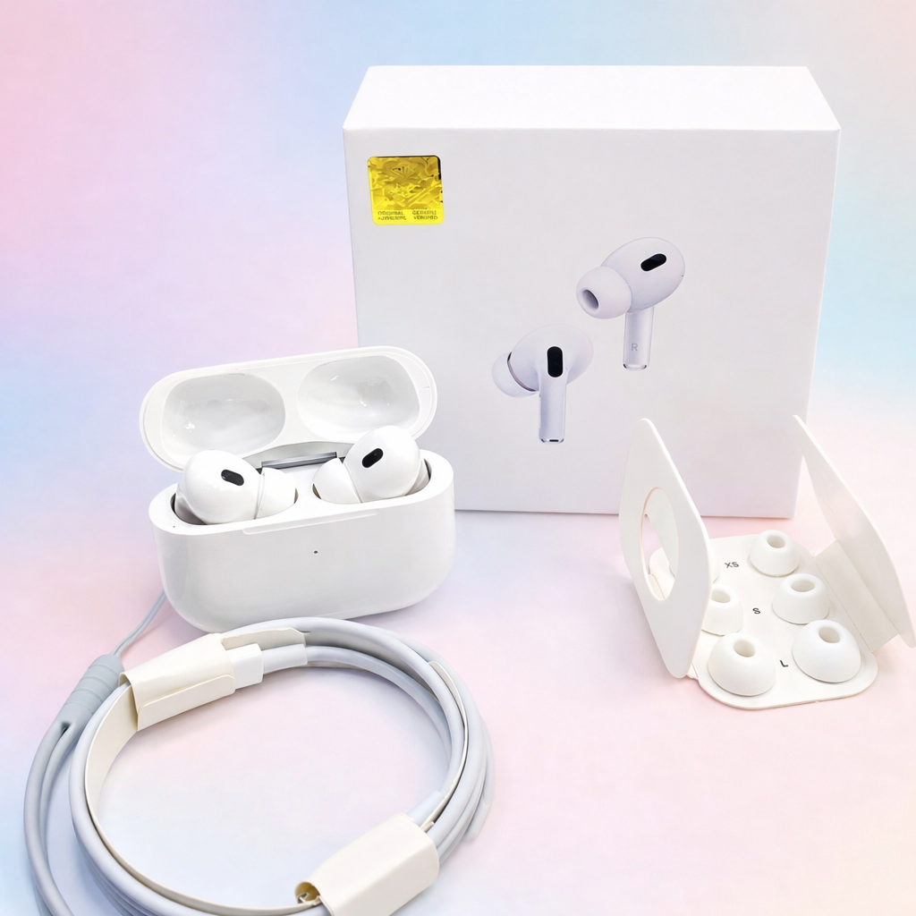Original White Pro 2 Wireless Earbuds with Accessories