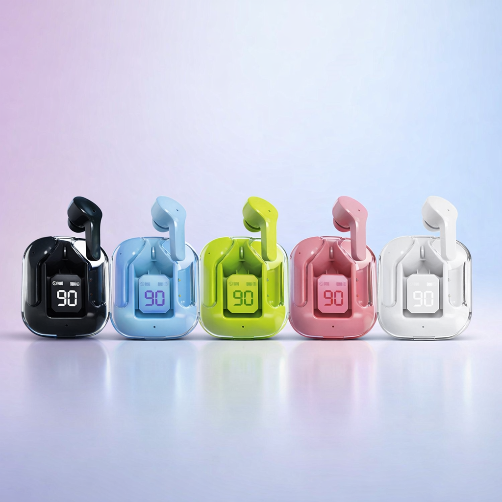 Air31 TWS Wireless Earbuds with Transparent Shell & LED Display