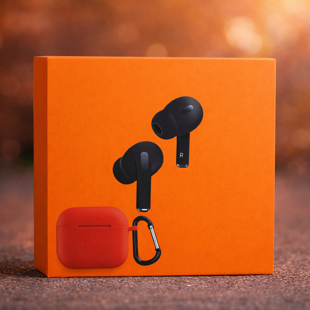 Pro 2 True Wireless Earbuds with Orange Silicone Case