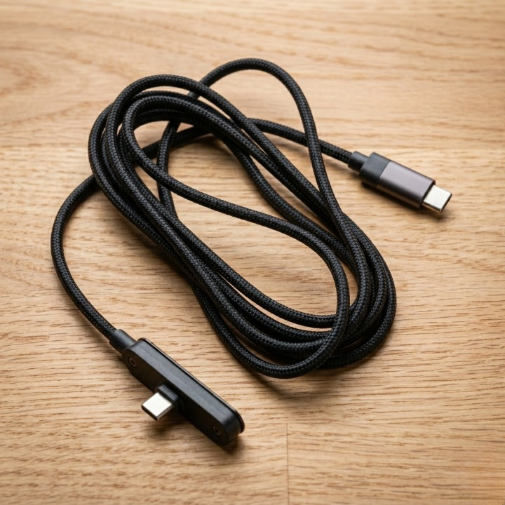 240W USB-C Fast Charging Cable with Foldable Phone Stand