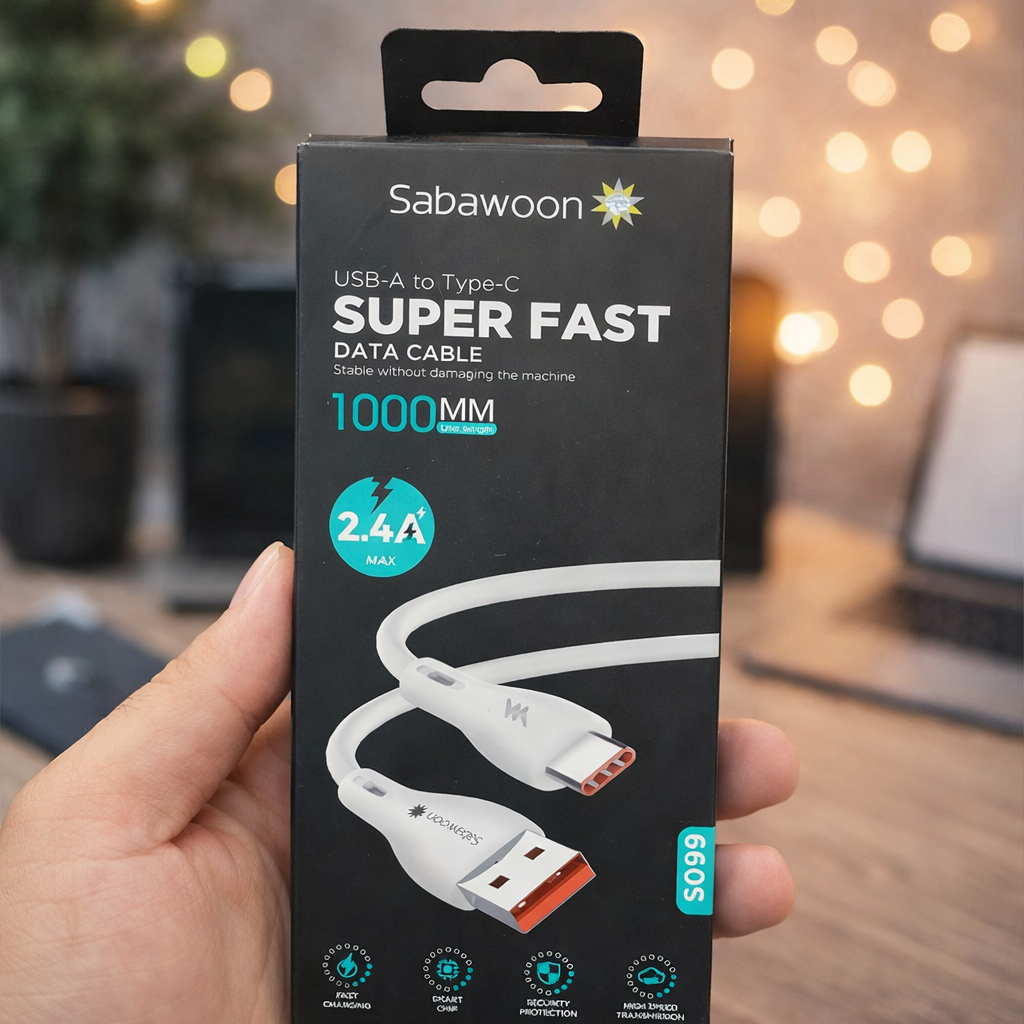 Sabawoon 1000mm USB-A to Type-C Fast Charging Cable