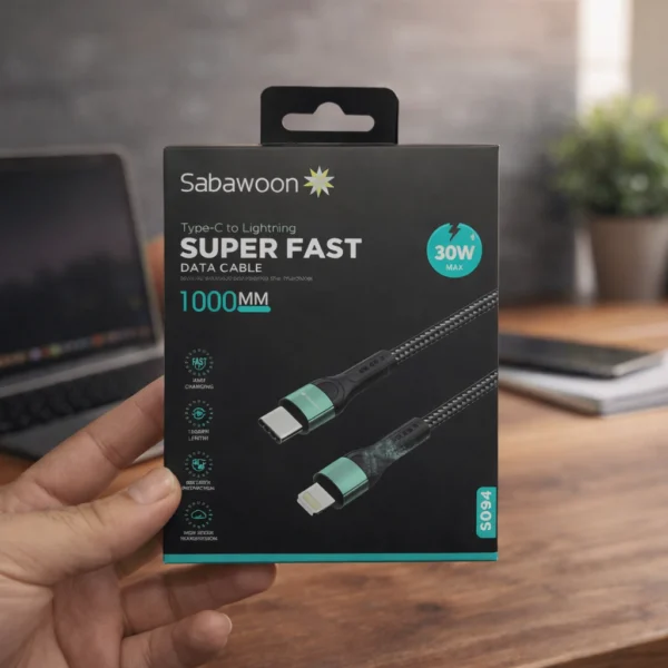 Sabawoon 30W Super Fast Type-C to iPhone Charging Cable 1000mm