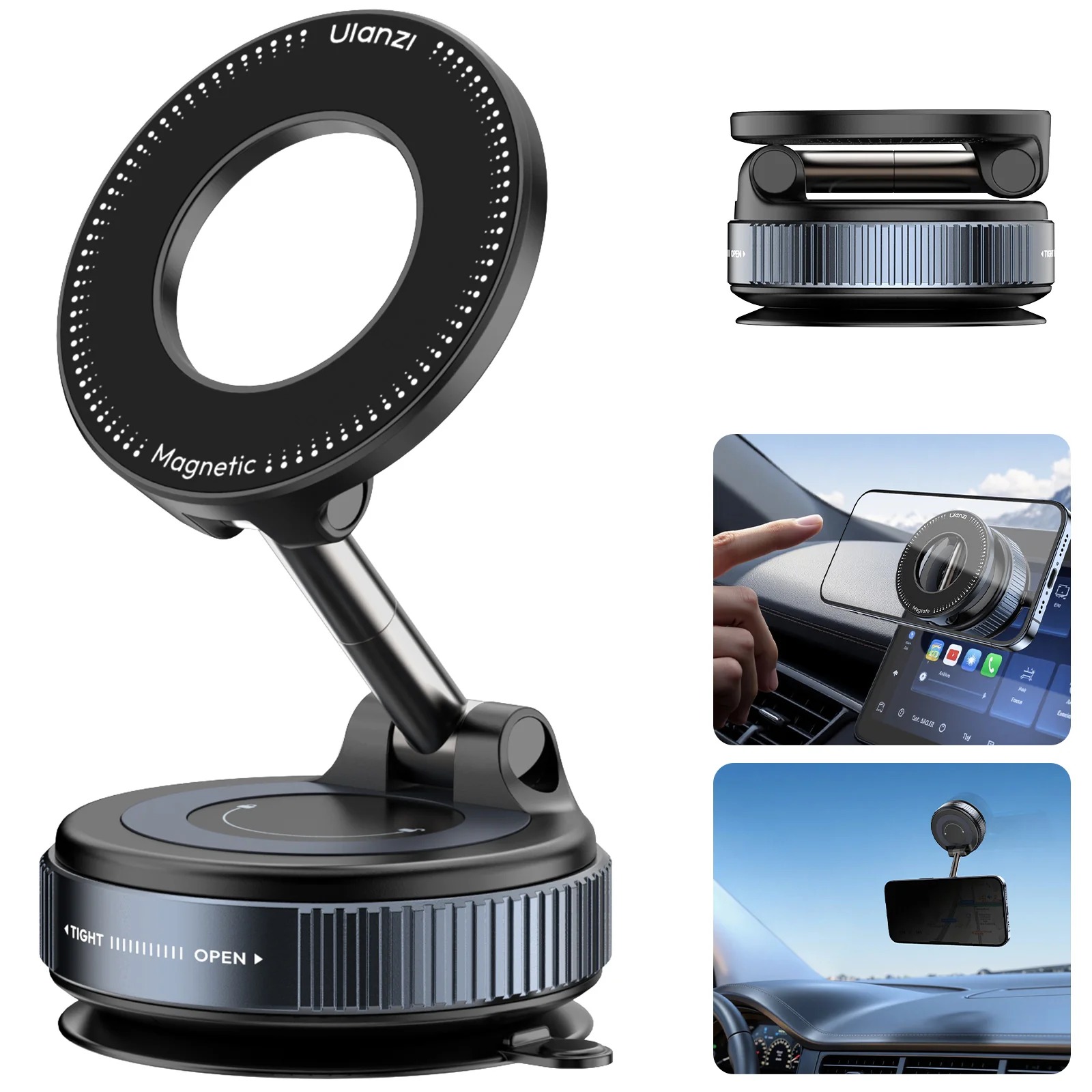 Upgraded 360° Vacuum Magnetic Car Mount Holder