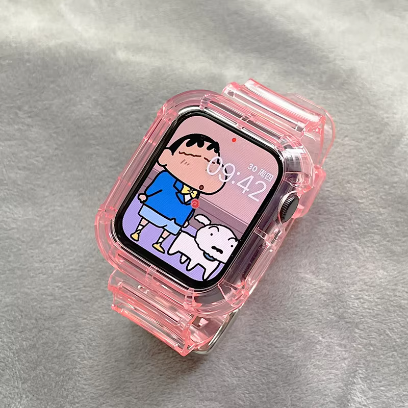 Clear Plastic Band & Case for Apple Watch Series 11 to 6