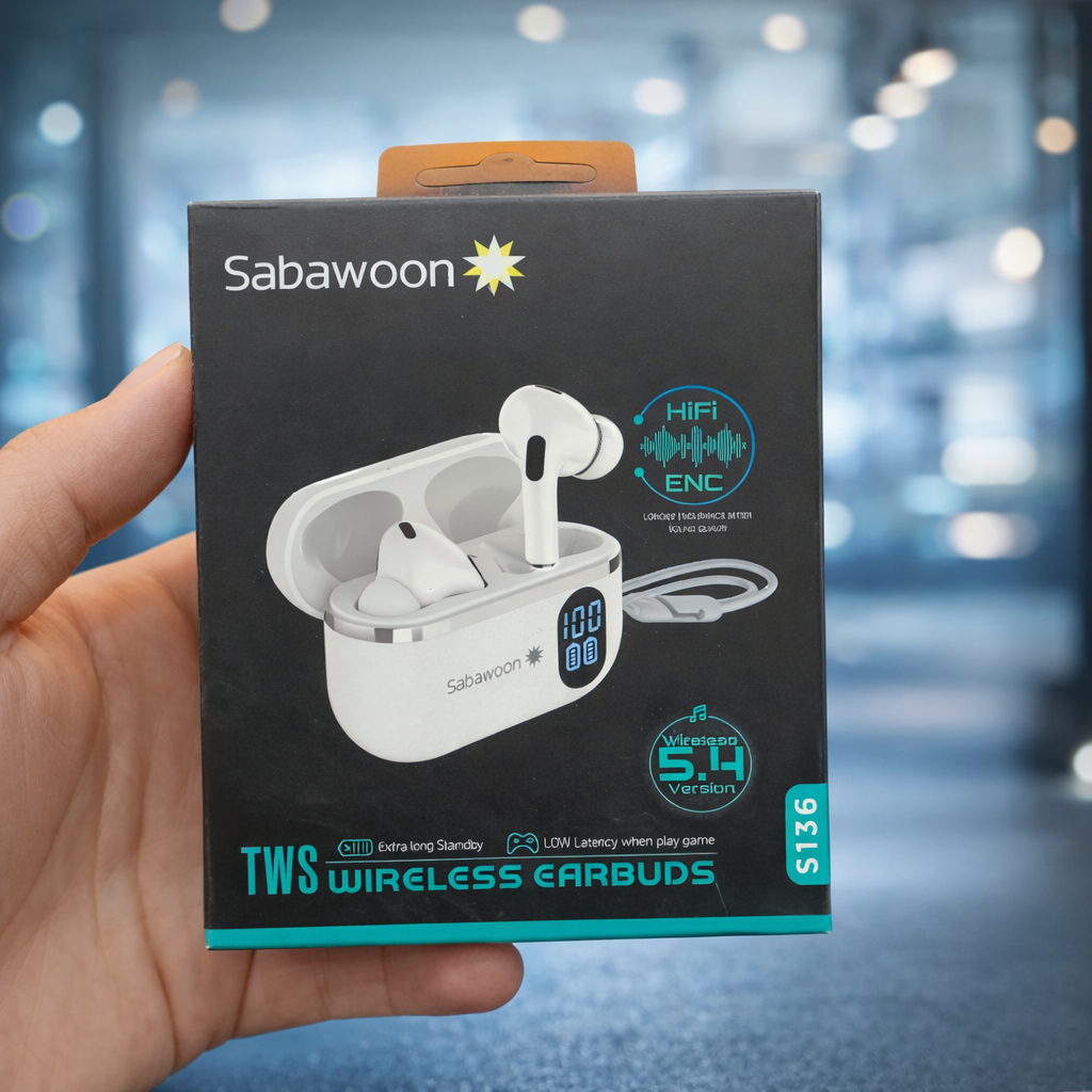 Sabawoon ST36 TWS Wireless Earbuds Bluetooth 5.4 ENC