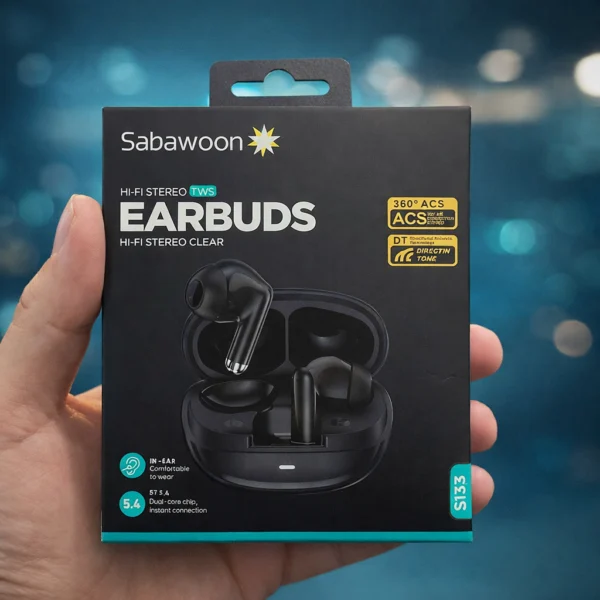 Sabawoon ST33 Wireless Earbuds Bluetooth 5.4 Hi-Fi Stereo