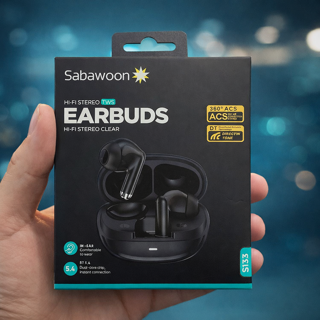 Sabawoon ST33 Wireless Earbuds Bluetooth 5.4 Hi-Fi Stereo