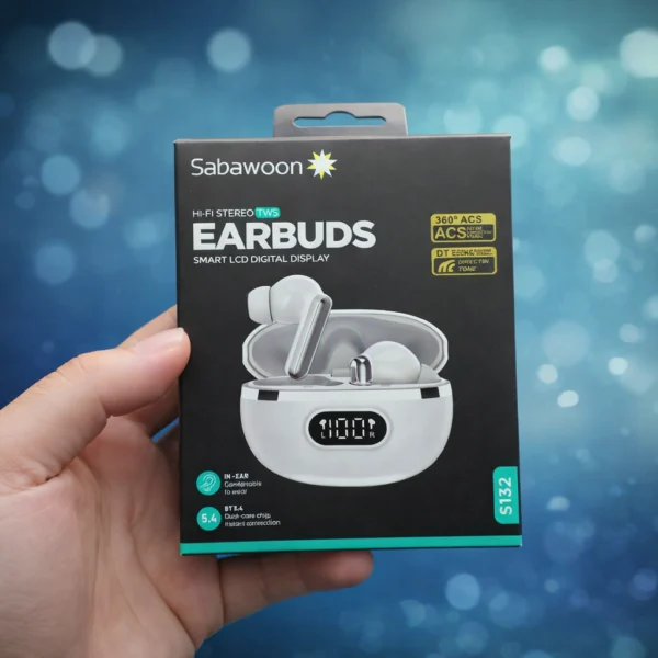 Sabawoon Smart Digital Display Wireless Earbuds Bluetooth