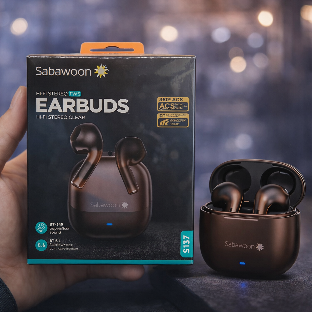 Sabawoon S137 Wireless Earbuds with Bluetooth 5.4 and Type-C Charging