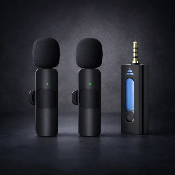 K35 Wireless Dual Lapel Microphone System with 3.5mm Receiver