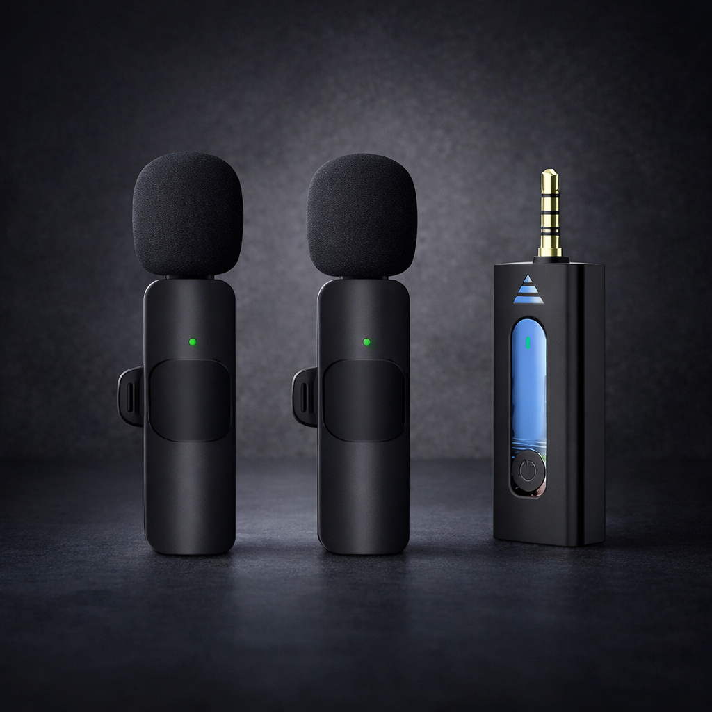 K35 Wireless Dual Lapel Microphone System with 3.5mm Receiver