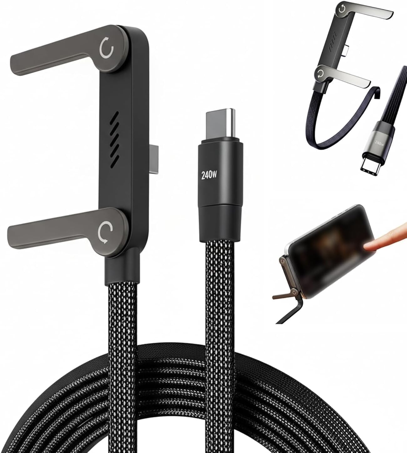 2-in-1 USB C Charging Cable with Stand & 240W Fast Charge