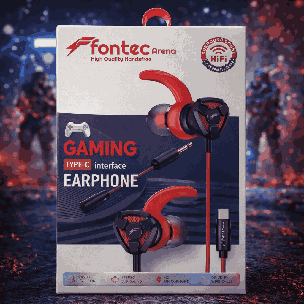 Fontec Arena Type-C Gaming Earphones with Detachable Mic