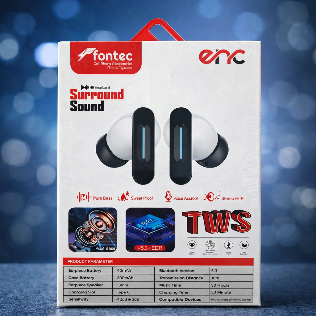 Fontec Winner Wireless Earbuds Bluetooth 5.3 with ENC
