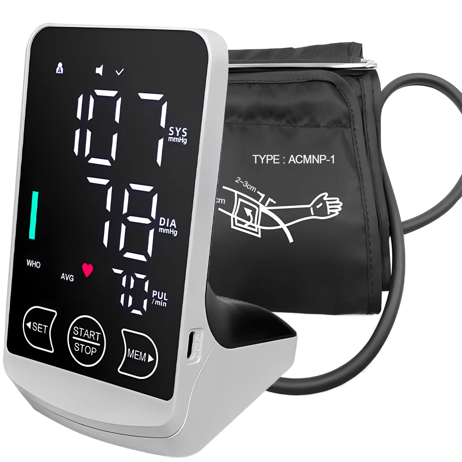 Fireurus Rechargeable Smart Blood Pressure Monitor Arm Cuff