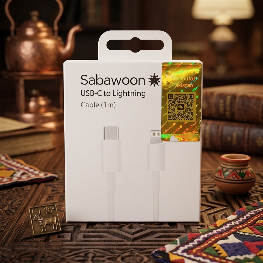 Sabawoon 1m USB-C to Lightning Cable White Fast Charging