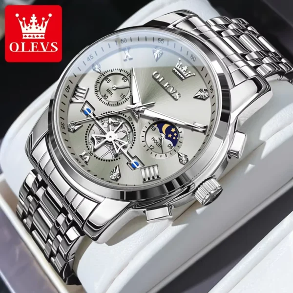 OLEVS Men's Classic Multifunctional Flywheel Quartz Watch