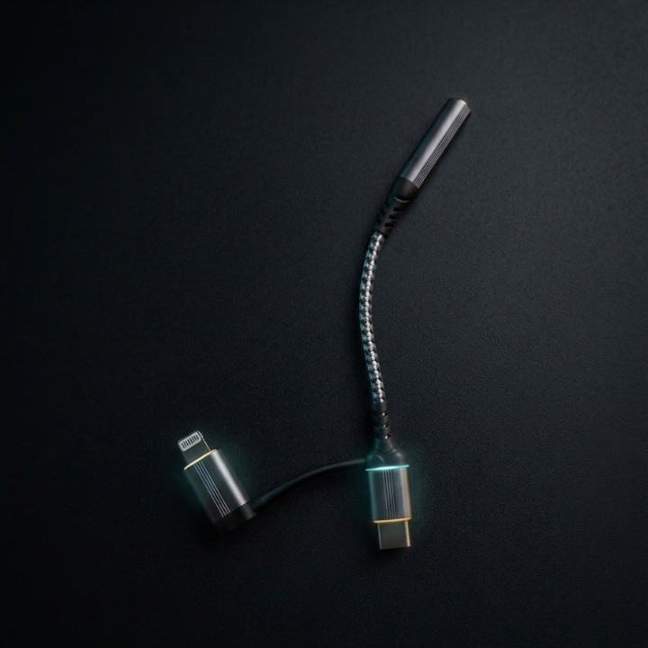 2-in-1 Type-C & Lightning to 3.5mm Headphone Adapter