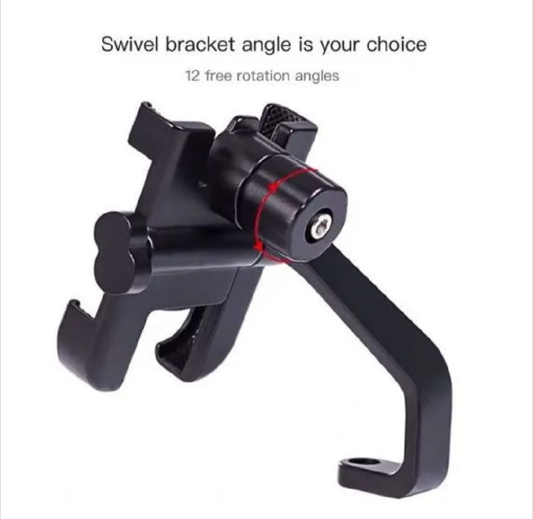 C2 Aluminum Motorcycle Phone Holder with 360° Rotation