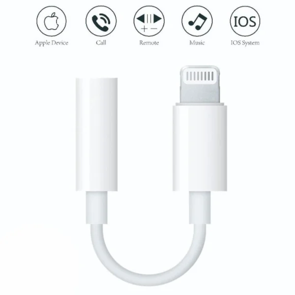 iPhone Lightning to Headphone Jack Adapter for Wired Earphones