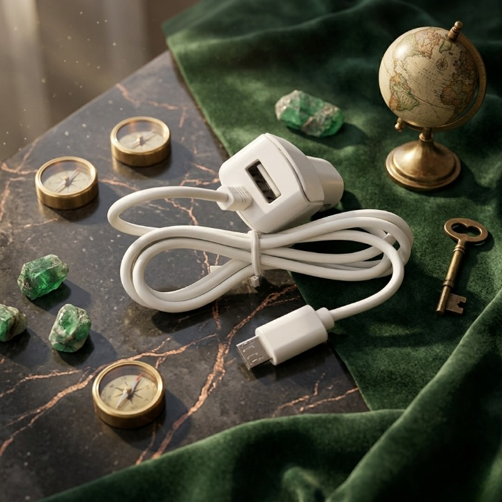 7 Star Aluminium Car Charger with Android Cable and USB Slot
