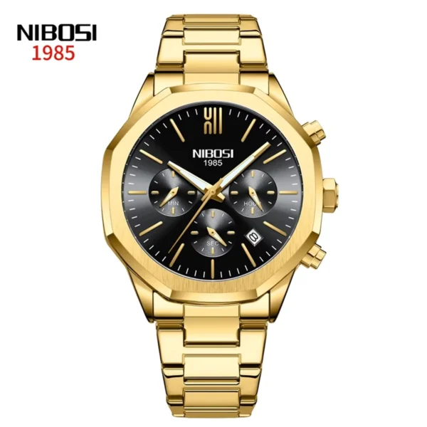 NIBOSI Men's Luxury Stainless Steel Quartz Wristwatch