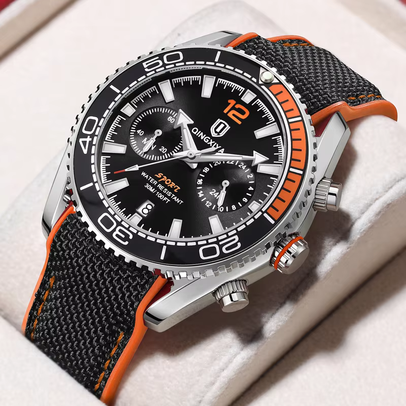 QINGXIYA Luxury Men’s Multifunctional Silicone Sports Quartz Watch product image