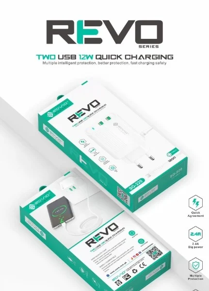 REVO Fast Charging iPhone Adapter with Lightning Cable