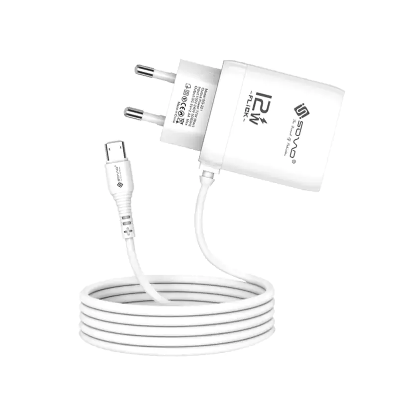 SOVO Flick SG-221 12W Fast Charger with Micro & Type-C Cable