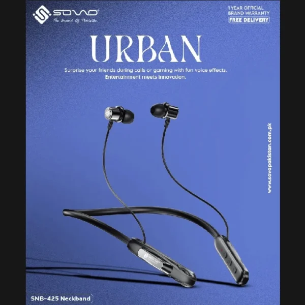 SOVO Urban SNB-425 Magnetic Touch Neckband Bluetooth Earphones