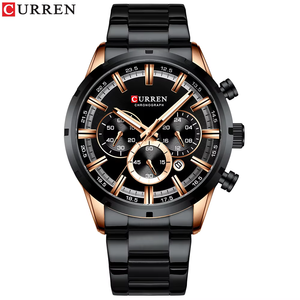 Curren Men’s Luxury Quartz Watch Waterproof Chronograph