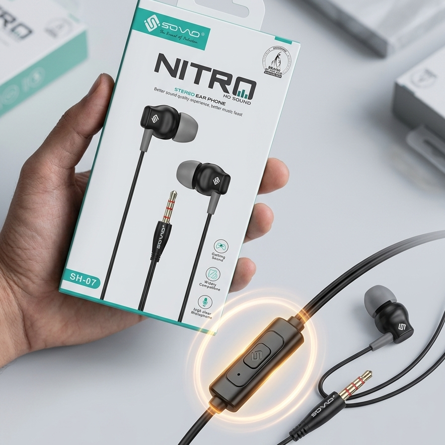 SOVO Nitro SH-07 HD Sound Stereo Earphones with Mic