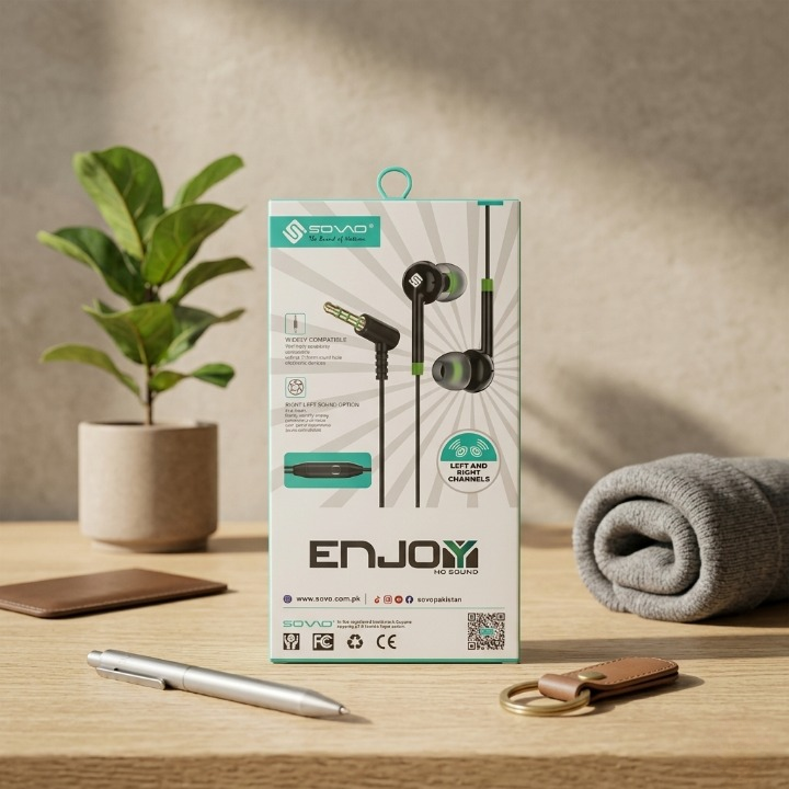 SOVO SH-15 Stereo Earphones with Deep Bass & Clear Sound