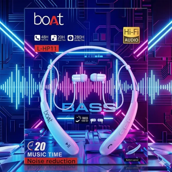 Boat L-HP 11 Wireless Neckband with Powerful Bass