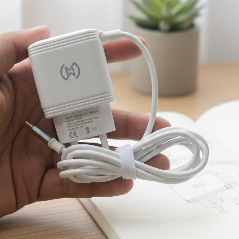 WM 27 3.1A Micro USB Charger with Dual USB Ports & Cable