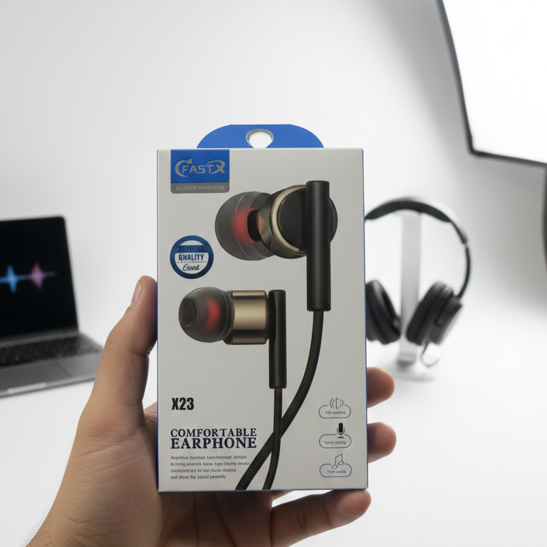 Fast X X23 Wired Earphones with Powerful Bass and HD Sound